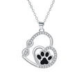 Infinite Double Love Paw Print Pendant Necklace