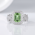 Emerald Halo Ring