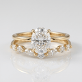 Gold Oval Diamond Marquise Band Set