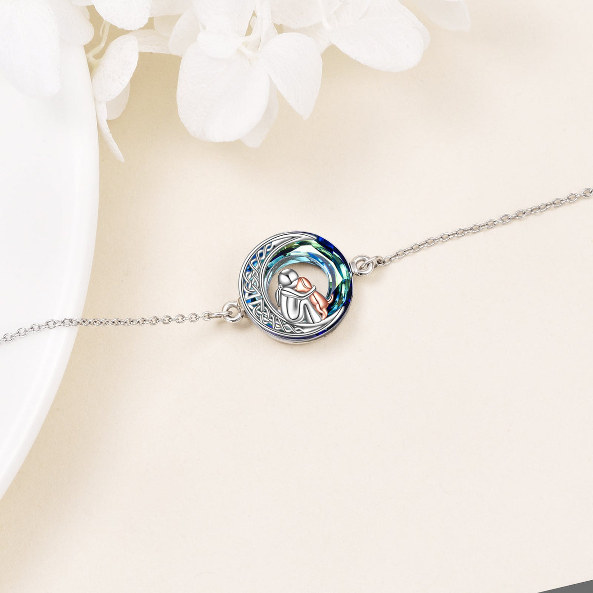 Sterling Silver Adjustable Dog Charm Bracelet