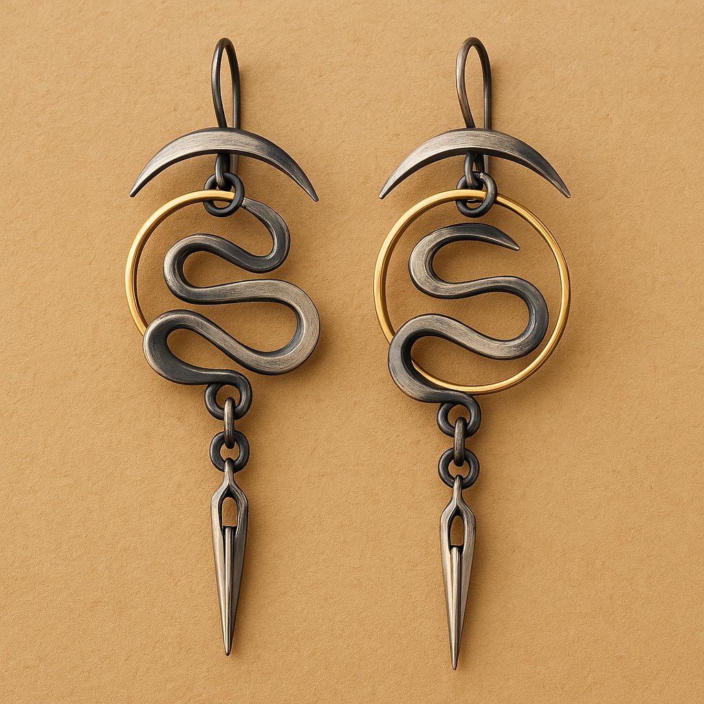 Irregular Geometric Spiral Earrings Serpentine