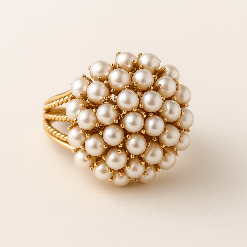 Inlaid Pearls Ring