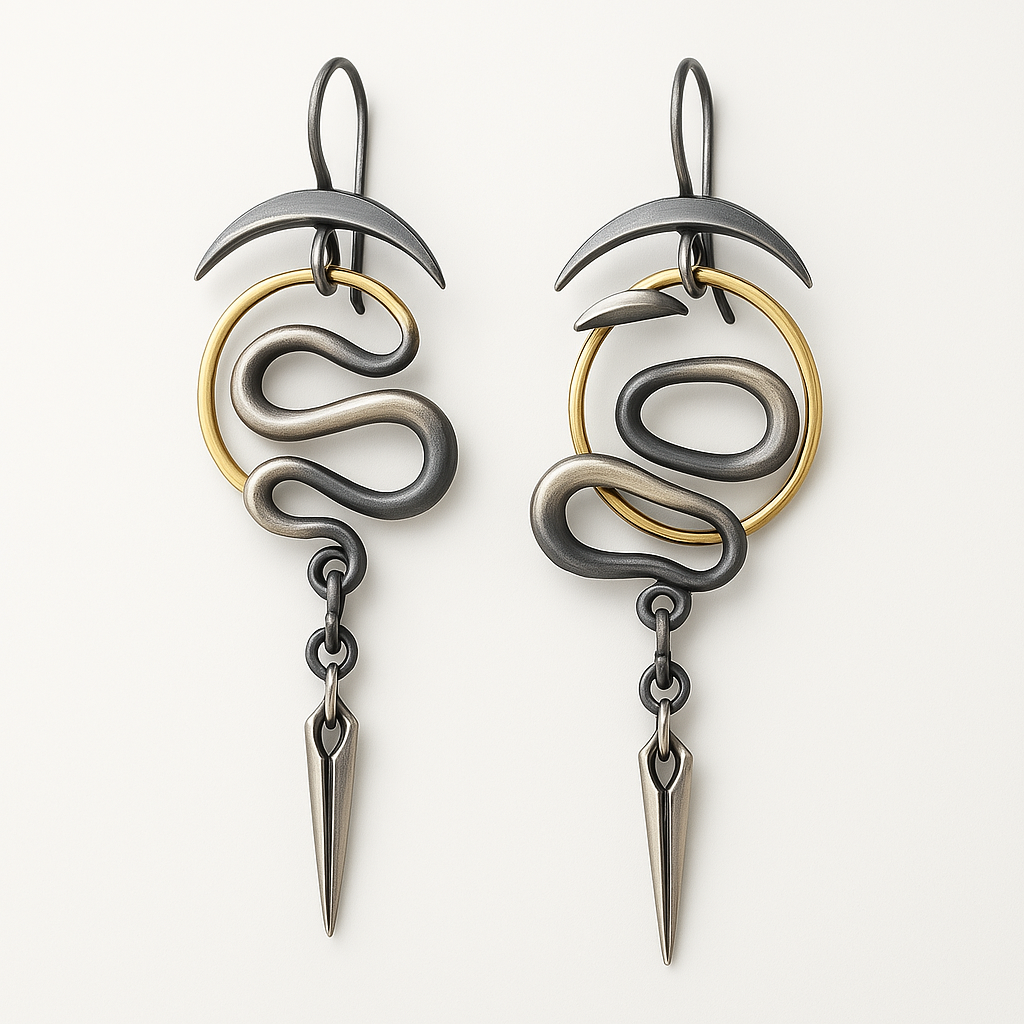 Irregular Geometric Spiral Earrings Serpentine