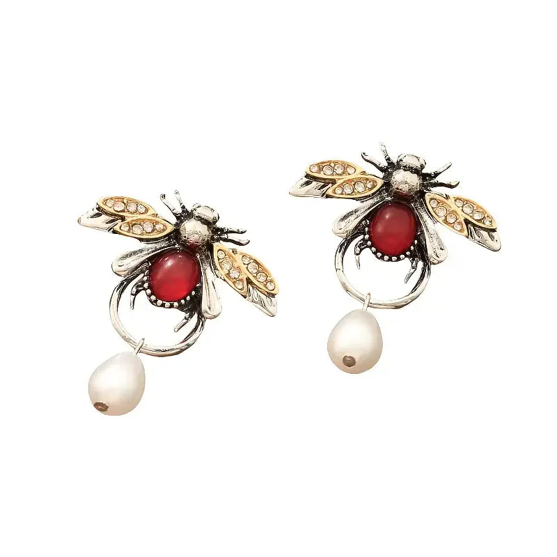 Vintage Bee Drop Earrings