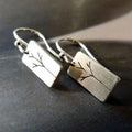 Vintage Rectangular Tree Draw Earrings