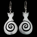 Vintage Cat Spiral Earrings