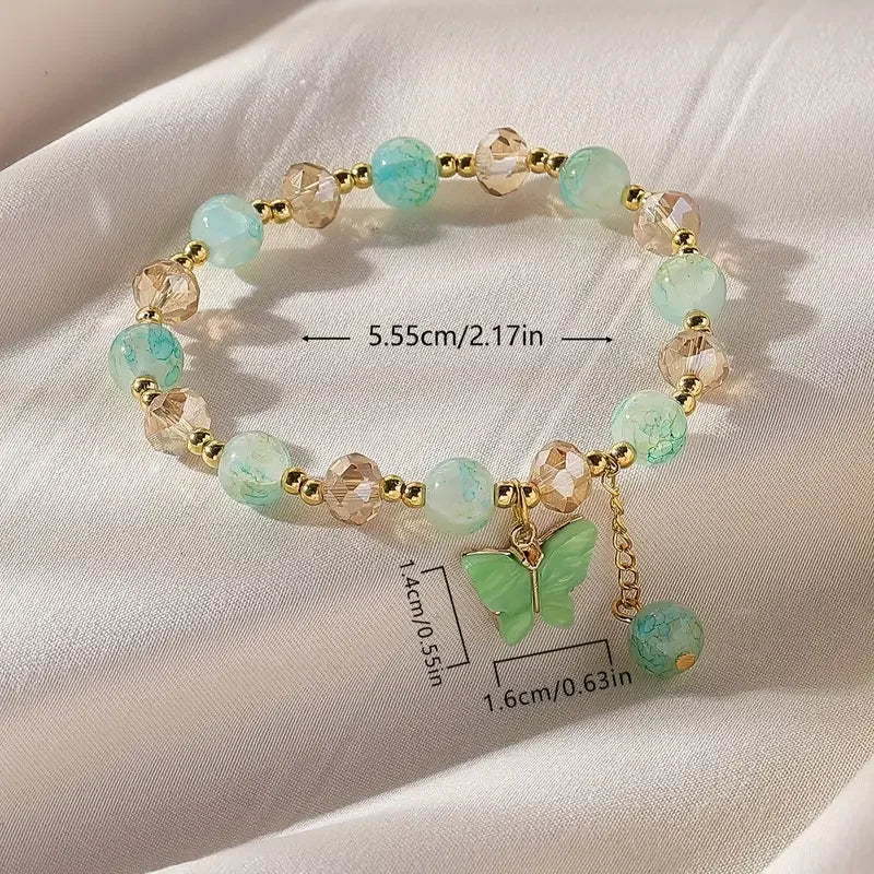 Beautiful Butterfly Beaded Stretch Bracelet