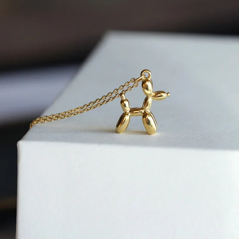 Gold-Tone Balloon Dog Pendant Necklace