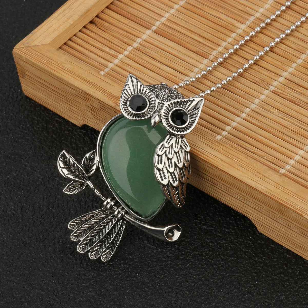 Crystal Owl Wisdom Pendant Necklace