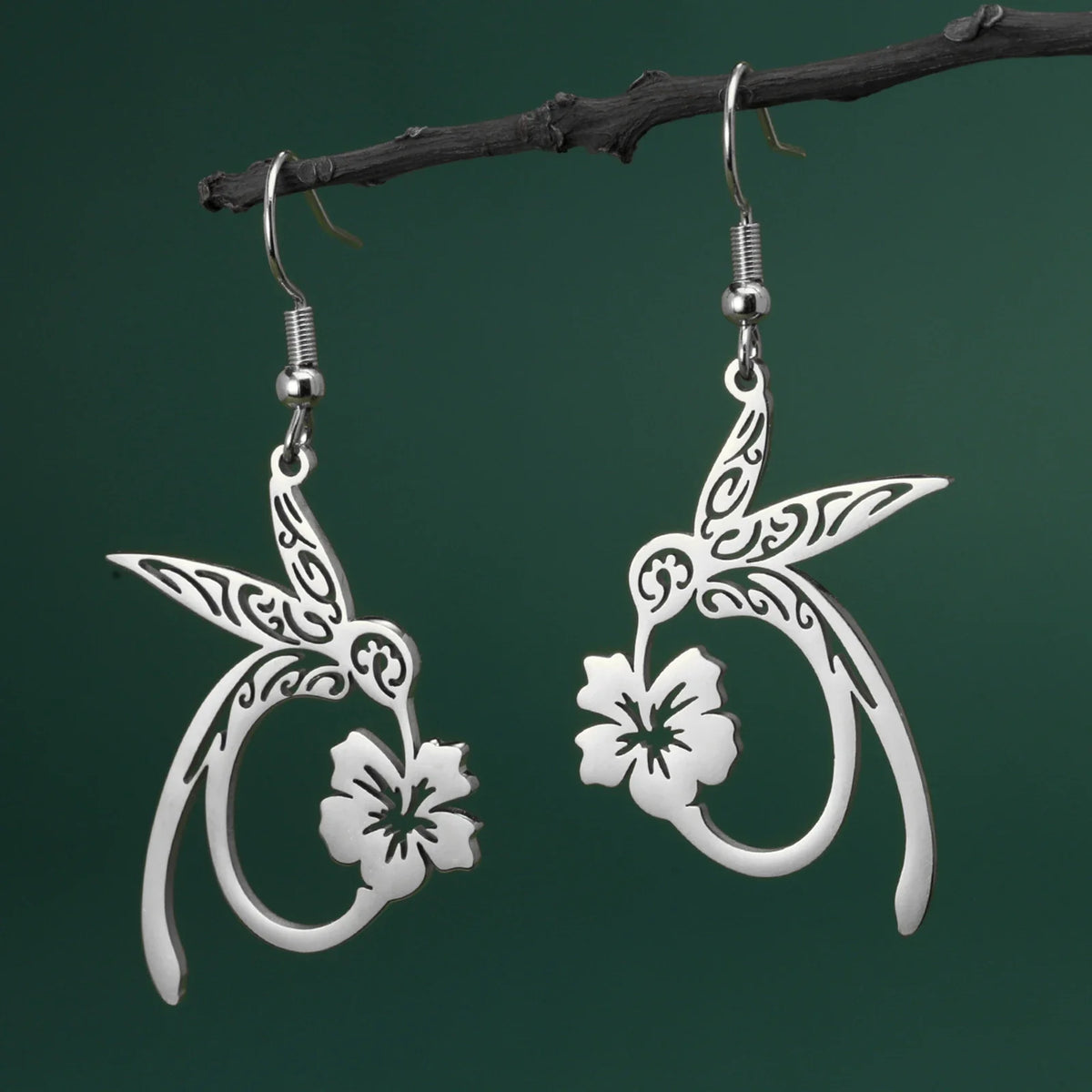 Hummingbird Spirit Stainless Steel Earrings