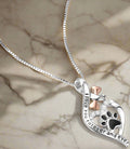 Lucky Paw Necklace with Heart, Bone & Infinity – “Always in My Heart” Pendant