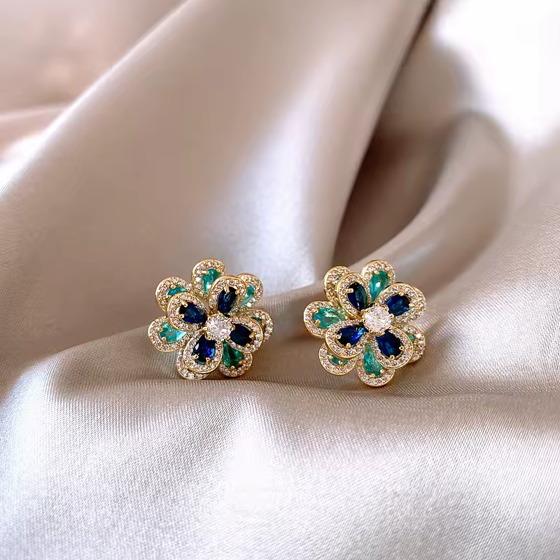 Vintage Bright Flower Earrings